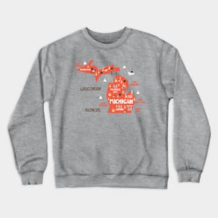 Michigan Illustrated Map Crewneck Sweatshirt